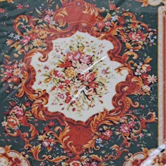 Arabic Rug Mouse Pad with Set of 4 Matching Coasters Green, Oange White NWT - Picture 3 of 9